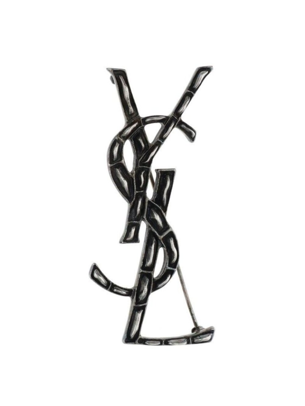 Saint Laurent Paris Cassandra Logo Brooch